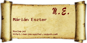 Márián Eszter névjegykártya